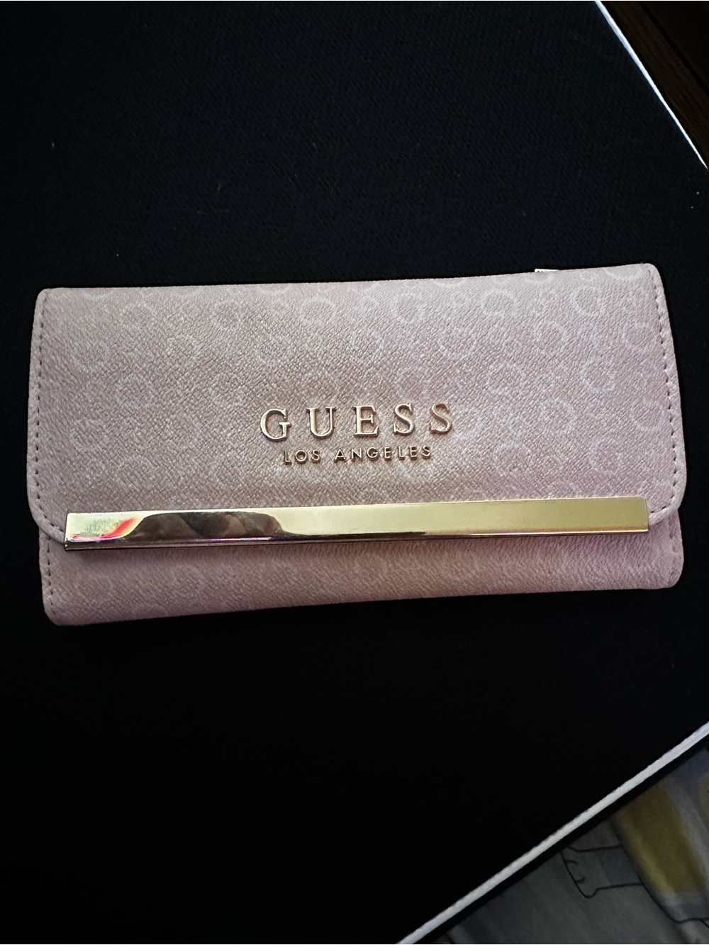 Guess Blush Pink Logo Bar Wallet
